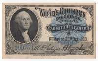1893 Columbian Exposition Ticket – Washington thumbnail